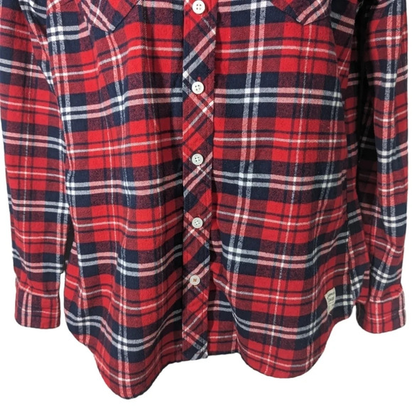 Weatherproof Vintage Plaid Flannel Button Down Shirt Lumberjack Red/Blue - Picture 3 of 7